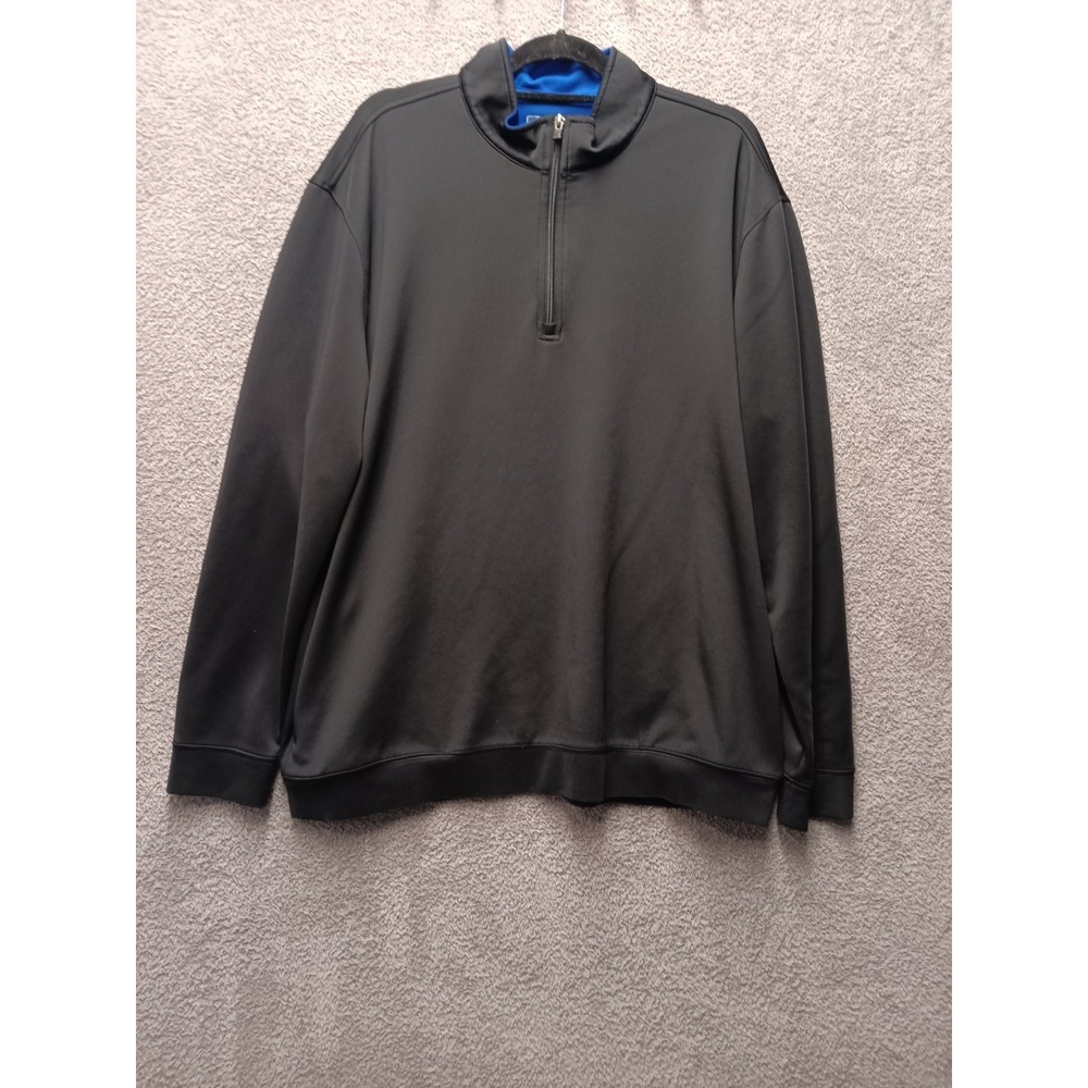ProTour Men's XL Soft Black Stretch Quarter Zip‎ Athletic Performance Golf Top